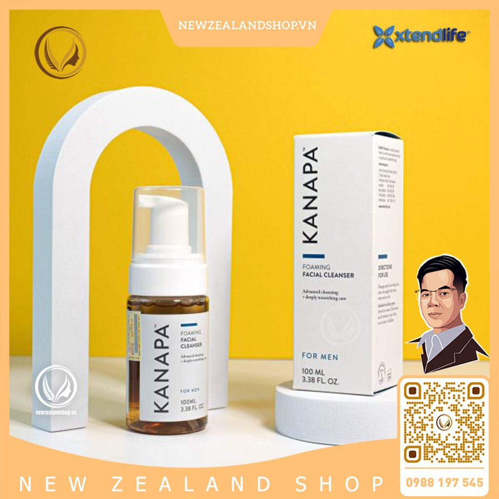 Sữa rửa mặt tạo bọt cho nam Kanapa Foaming Facial Cleanser For Men (100ml)