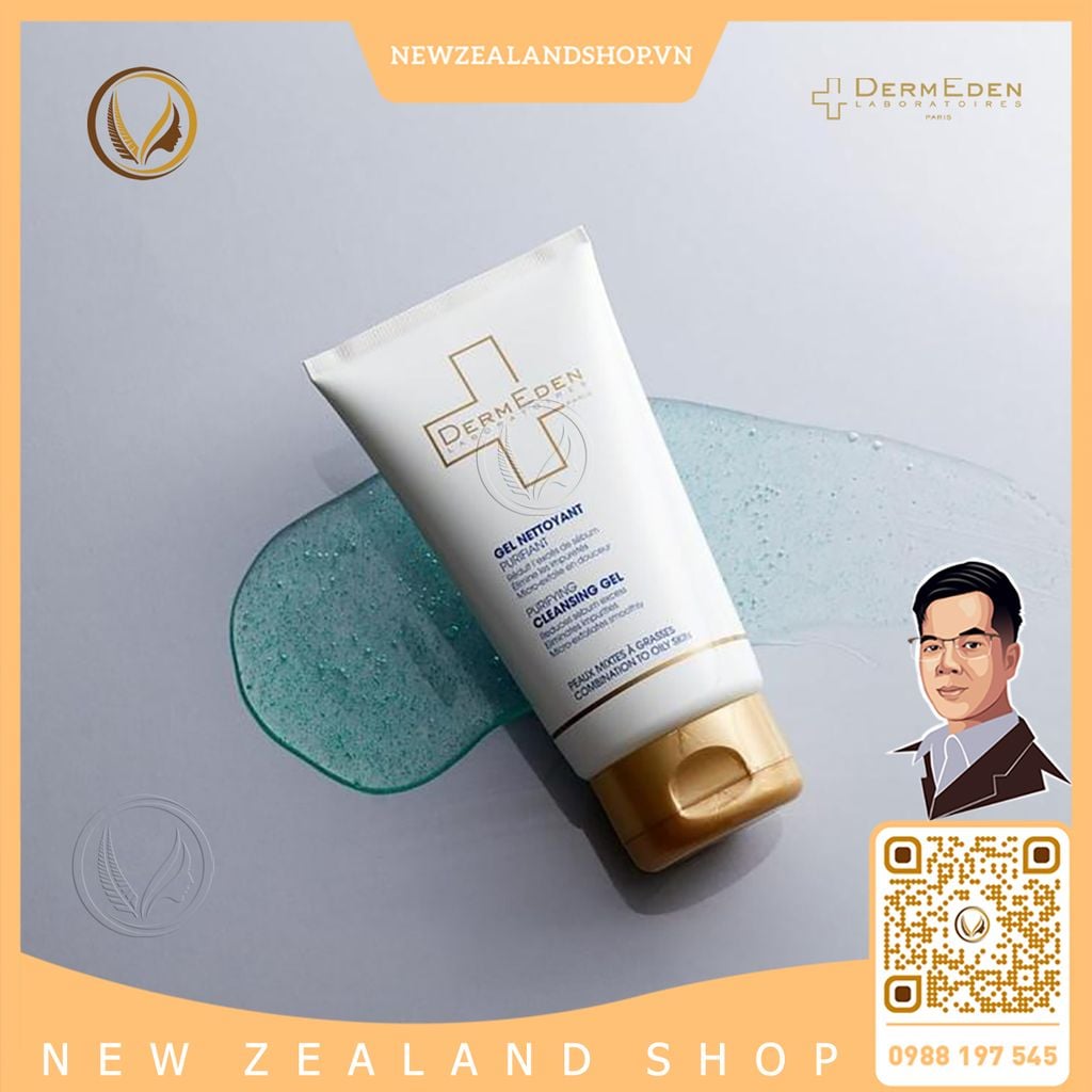 Sữa rửa mặt dạng gel da hỗn hợp & da dầu Dermeden Purifying Cleansing Gel 150ml