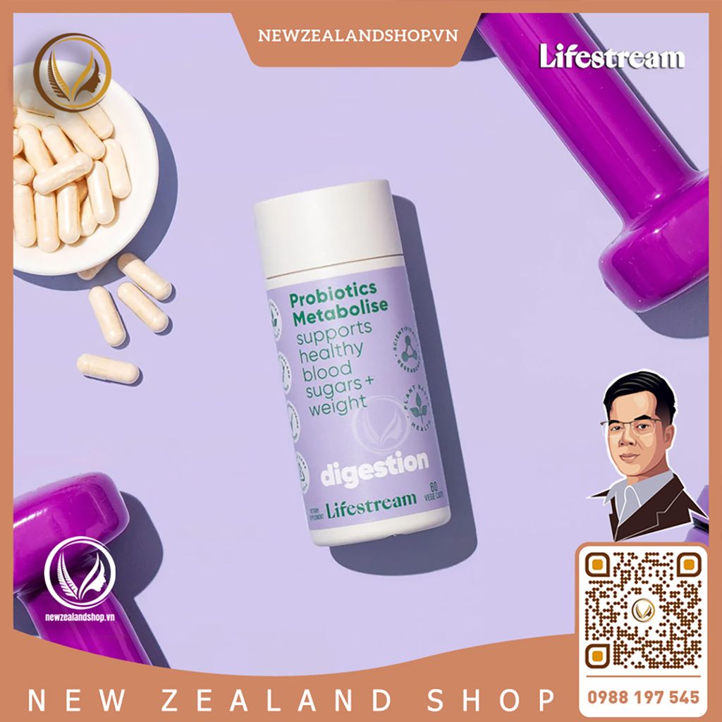 Men vi sinh cho người tiểu đường, thừa cân Lifestream Probiotics Metabolise (60 Viên)