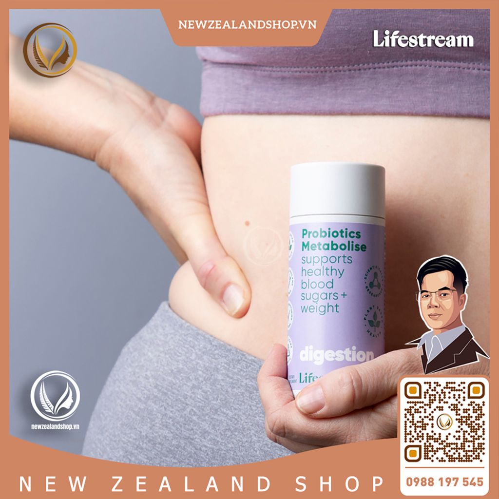 Men vi sinh cho người tiểu đường, thừa cân Lifestream Probiotics Metabolise (60 Viên)