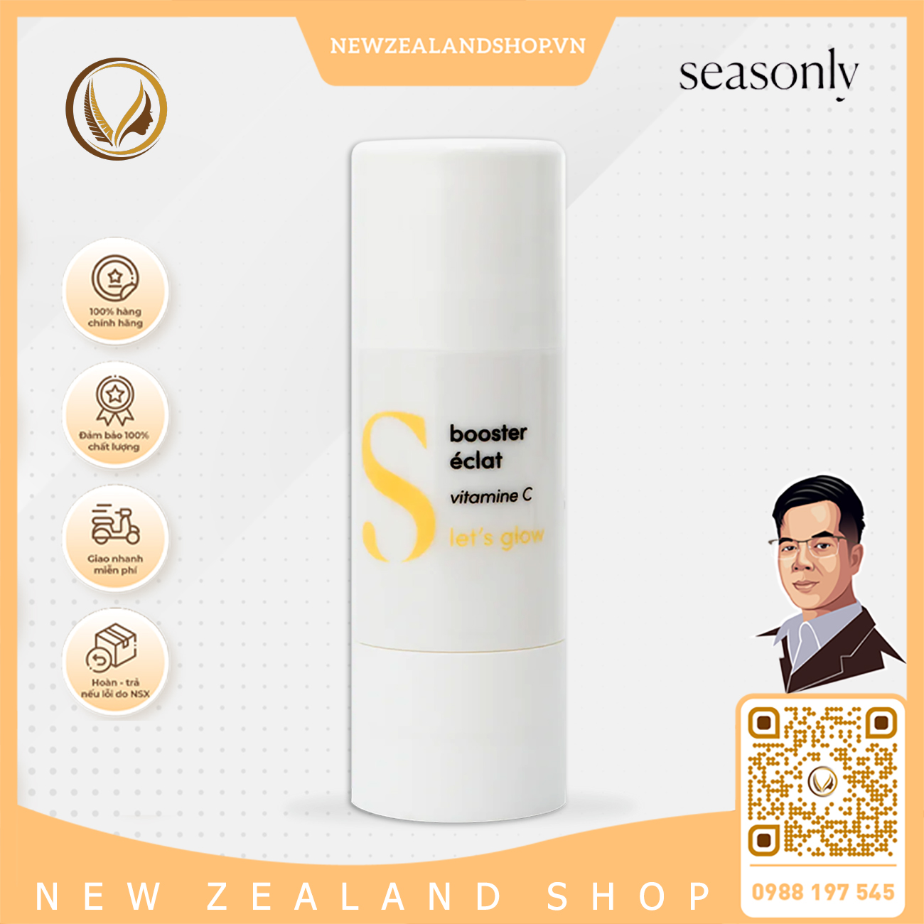Serum dưỡng trắng da Seasonly Booster Éclat (Radiance Booster) 10ml