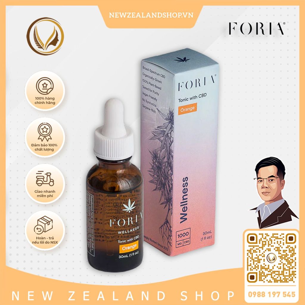 Dầu CBD phổ rộng giảm căng thẳng FORIA Wellness Tonic With CBD (30ml)