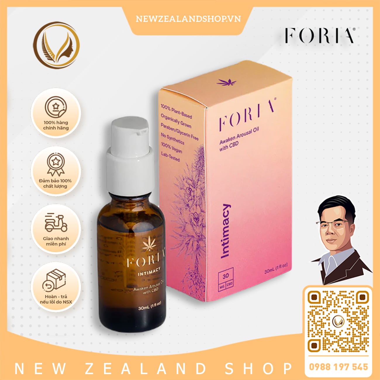 Dầu kích thích ham muốn tình dục cho nữ FORIA Awaken Arousal Oil With CBD (30ml)