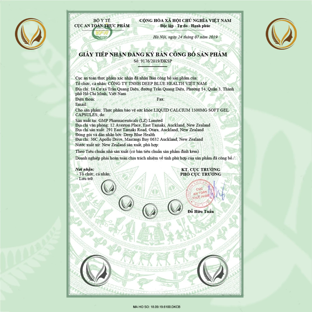 Viên uống bổ sung Canxi và Vitamin D Deep Blue Health Liquid Calcium 60 viên