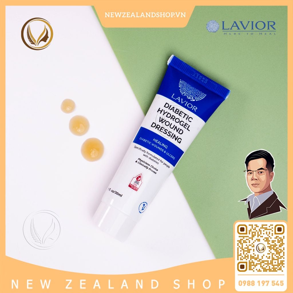 Gel băng vết thương hở do tiểu đường Lavior Diabetic Hydrogel Wound Dressing 30ml
