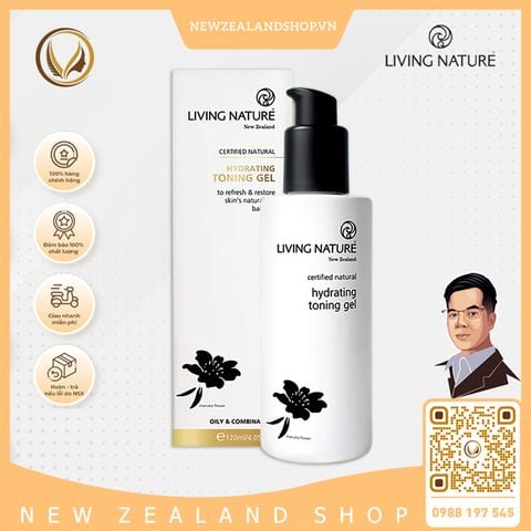 Gel dưỡng ẩm, kiểm soát nhờn Living Nature Hydrating Toning Gel 120ml