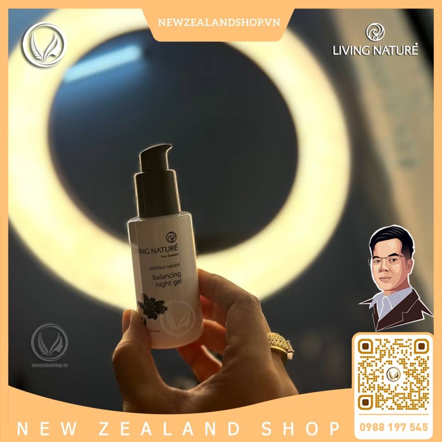 Gel dưỡng da ban đêm cho da mụn, dầu Living Nature Balancing Night Gel 60ml