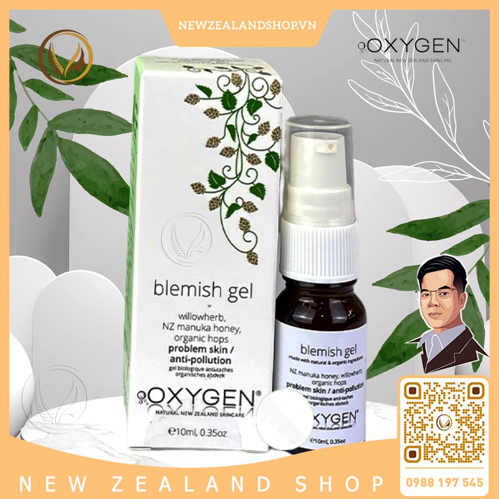 Gel trị mụn mờ thâm, da bị tổn thương OXYGEN Blemish Acne Gel 10ml