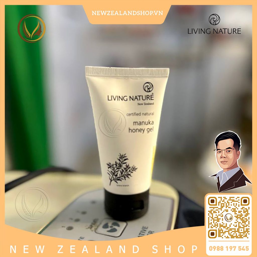 Gel trị mụn mật ong manuka Living Nature Manuka Honey Gel 50ml