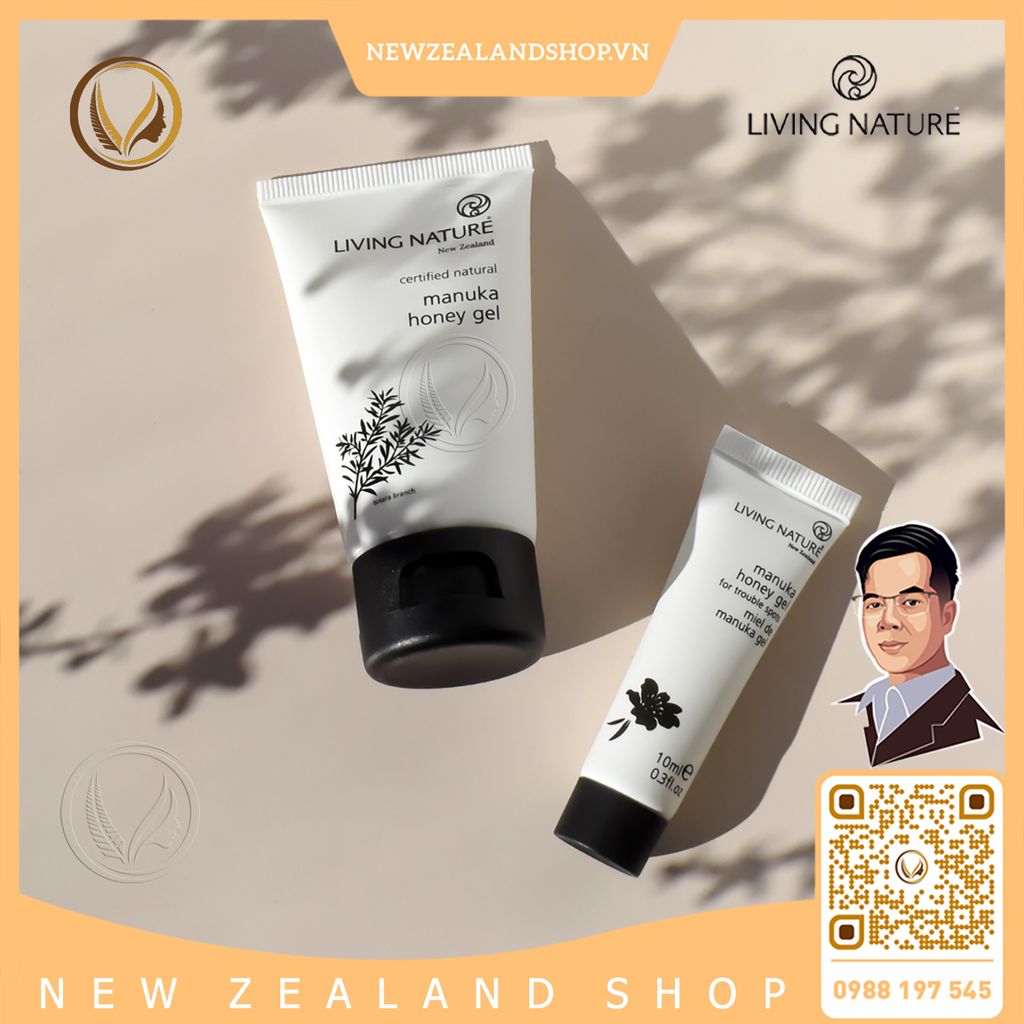 Gel trị mụn mật ong manuka Living Nature Manuka Honey Gel 50ml
