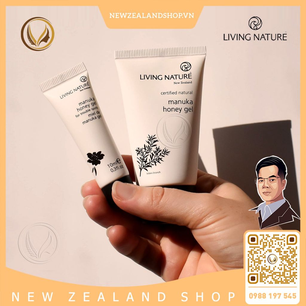 Gel trị mụn mật ong manuka Living Nature Manuka Honey Gel 50ml