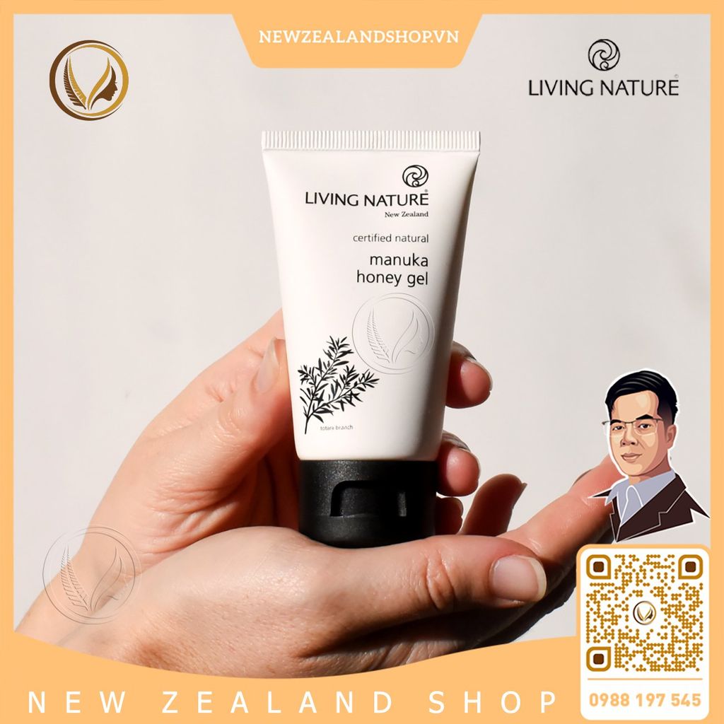 Gel trị mụn mật ong manuka Living Nature Manuka Honey Gel 50ml