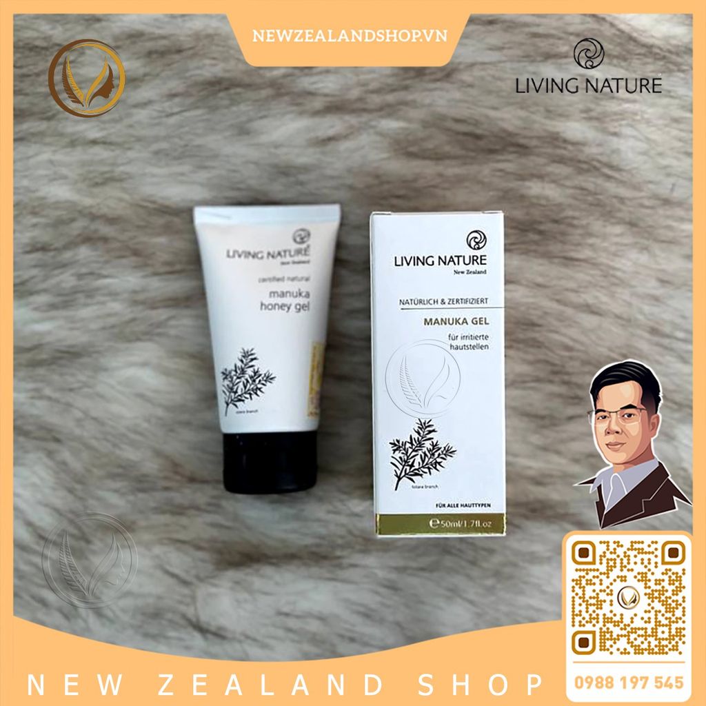 Gel trị mụn mật ong manuka Living Nature Manuka Honey Gel 50ml