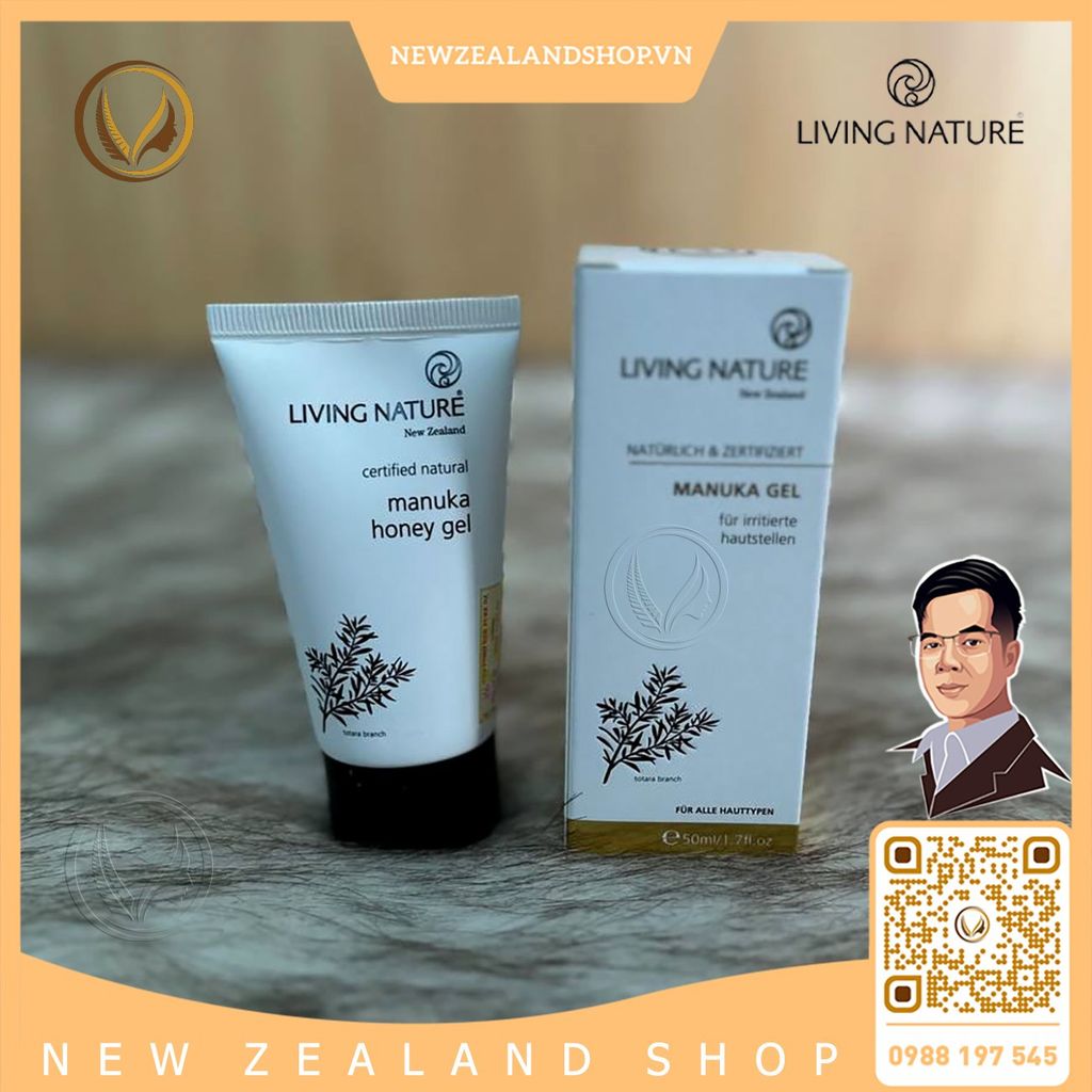 Gel trị mụn mật ong manuka Living Nature Manuka Honey Gel 50ml