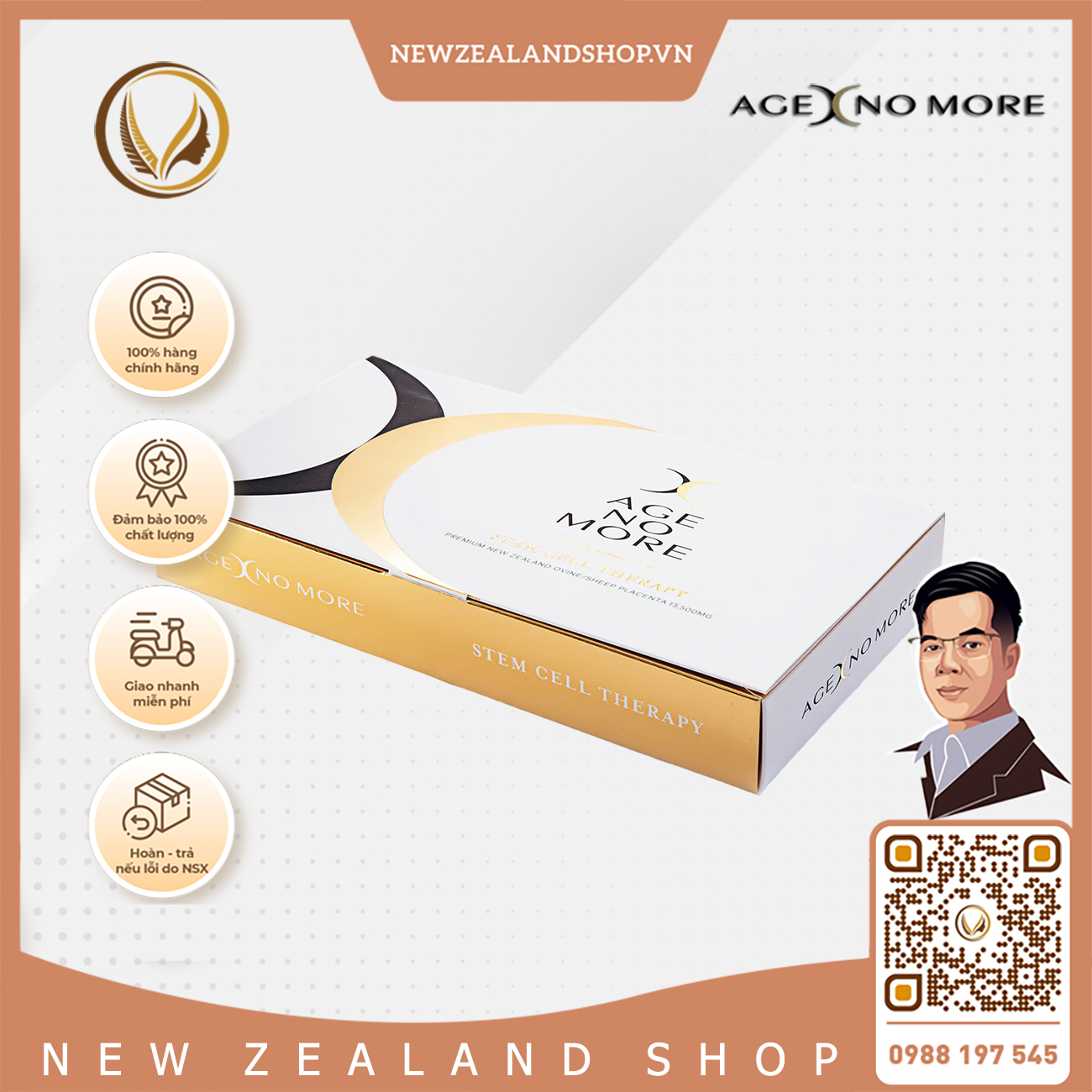 Viên uống nhau thai cừu Age No More Ovine Placenta 13,500mg (60 viên)