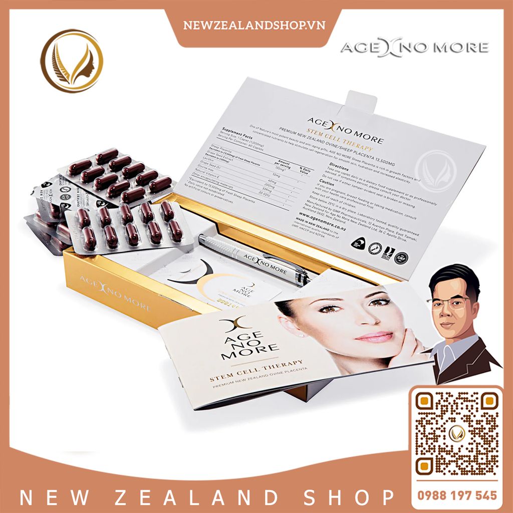 Viên uống nhau thai cừu Age No More Ovine Placenta 13,500mg (60 viên)