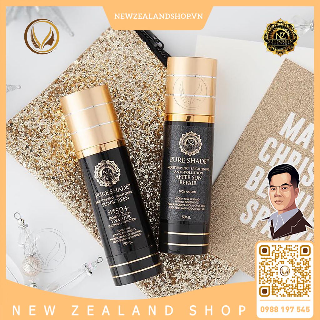 Kem chống nắng 4 trong 1 SPF 50+ NZ Sunscreen Pure Shade Moisturising Brightening Sunscreen 80ml