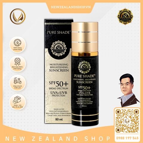 Kem chống nắng 4 trong 1 SPF 50+ NZ Sunscreen Pure Shade Moisturising Brightening Sunscreen 80ml