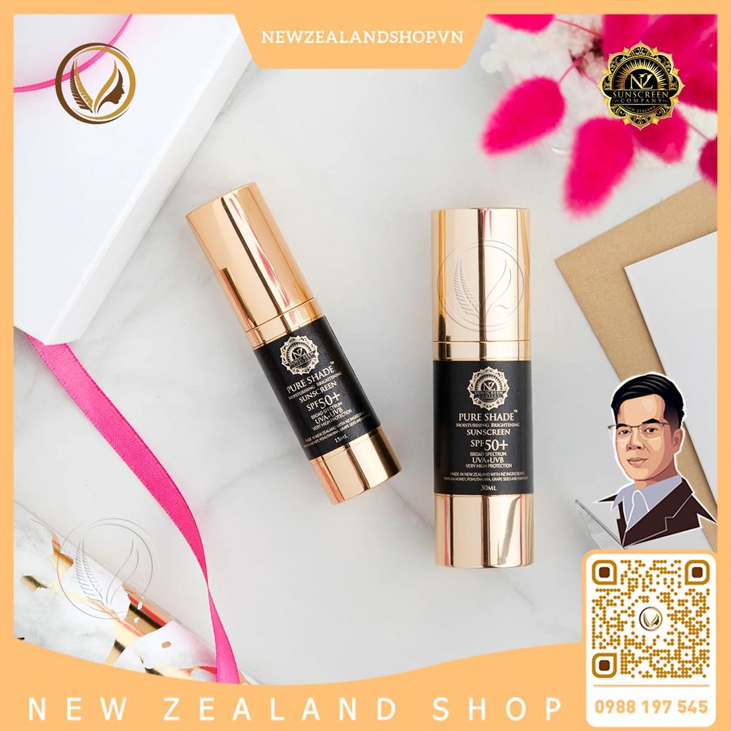 Kem chống nắng 4 trong 1 SPF 50+ NZ Sunscreen Pure Shade Moisturising Brightening Sunscreen 80ml