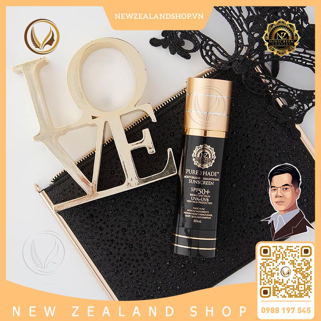 Kem chống nắng 4 trong 1 SPF 50+ NZ Sunscreen Pure Shade Moisturising Brightening Sunscreen 80ml