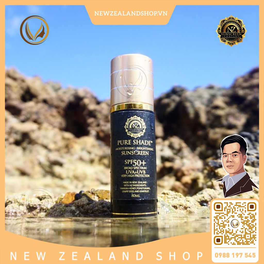 Kem chống nắng 4 trong 1 SPF 50+ NZ Sunscreen Pure Shade Moisturising Brightening Sunscreen 80ml