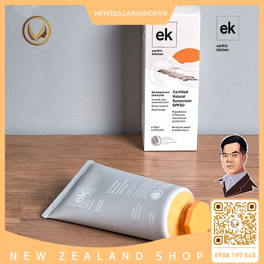 Kem chống nắng cho cả gia đình SPF50+ Earth’s Kitchen Kawakawa & Tamanu Sunscreen 150g