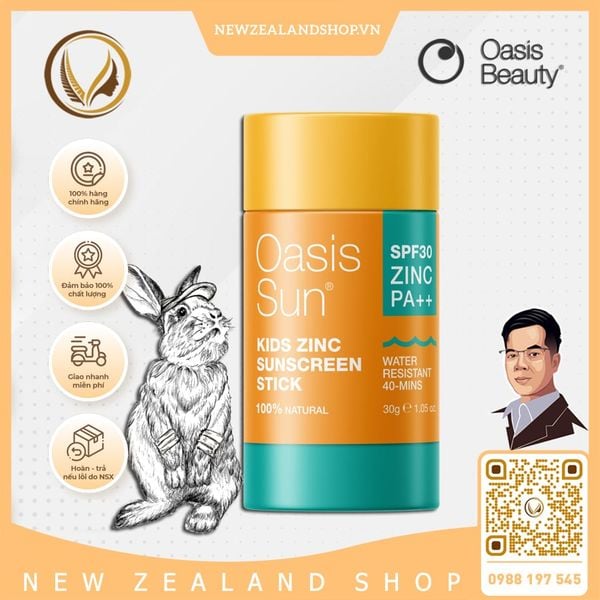 Kem chống nắng SPF 30 PA++ Oasis Beauty Kids Zinc Sunscreen Stick 30g