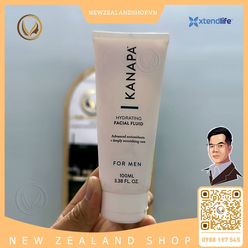 Kem dưỡng da sáng mịn cho nam Xtend Life Kanapa Hydrating Facial Fluid For Men 100ml