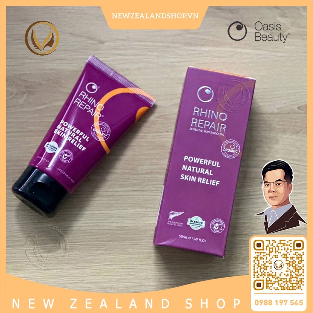 Kem dưỡng ẩm phục hồi da Oasis Beauty Rhino Repair Powerful Natural Skin Relief 50ml