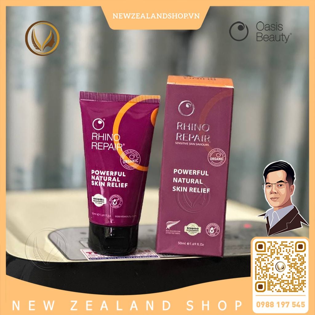 Kem dưỡng ẩm phục hồi da Oasis Beauty Rhino Repair Powerful Natural Skin Relief 50ml