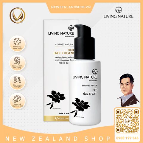 Kem dưỡng ẩm ban ngày, chống lão hóa Living Nature Rich Day Cream 60ml