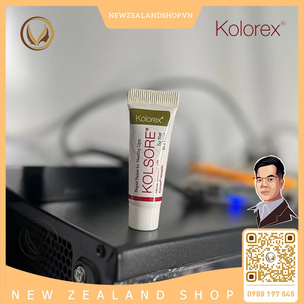 Kem hỗ trợ giảm chàm môi, loét môi, herpes môi Kolorex Kolsore Lip Care Ointment 5g
