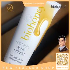 Kem trị mụn mật ong manuka giảm sẹo, mờ thâm Biohoney Natural Acne Cream 50g
