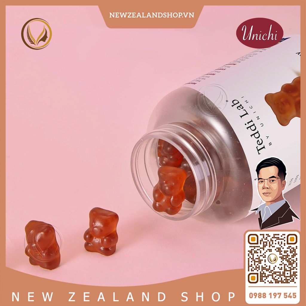Kẹo dẻo collagen hoa hồng Unichi Rose Collagen Gummy 60 viên