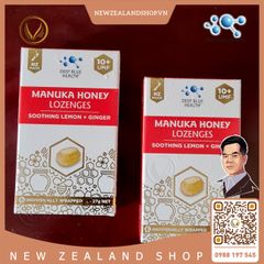 Kẹo ngậm mật ong manuka UMF10+ chanh & gừng Deep Blue Health Manuka Honey Lozenges 6 viên