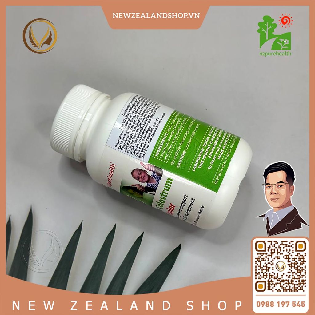 Viên nén kẹo sữa non Nz Pure Health Bovine Colostrum Junior 100 viên