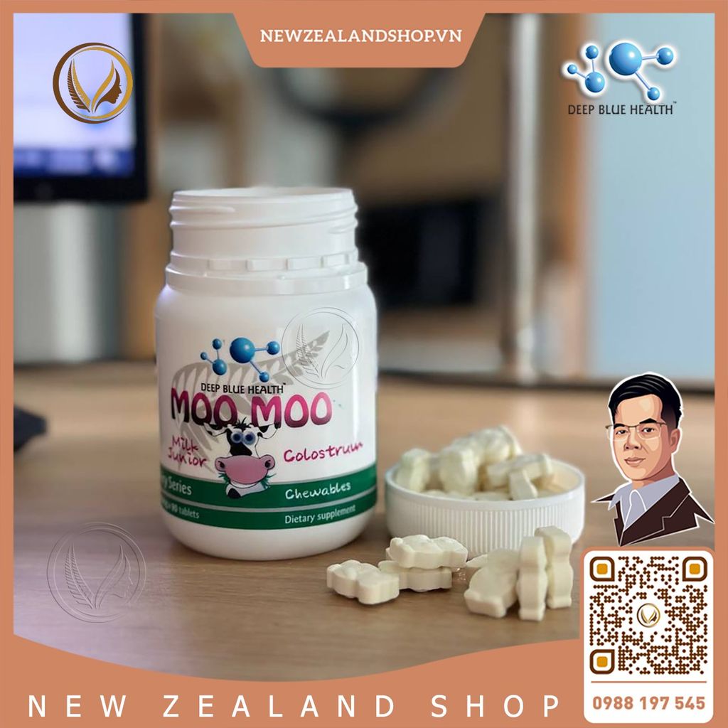 Kẹo sữa non tăng cường sức khỏe cho bé Deep Blue Health Moo Moo 90 viên