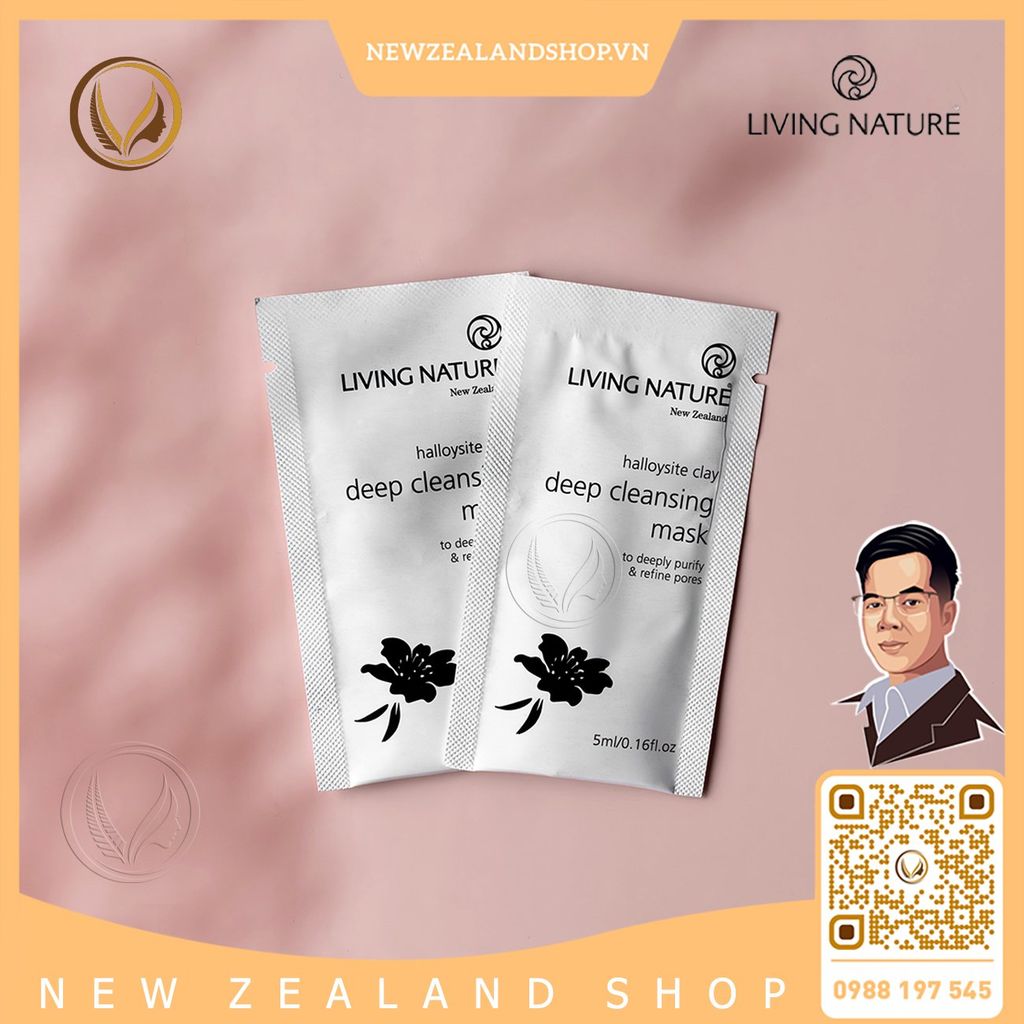 Mặt nạ đất sét làm sạch sâu Living Nature Deep Cleansing Mask gói lẻ