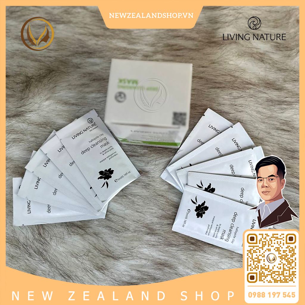 Mặt nạ đất sét làm sạch sâu Living Nature Deep Cleansing Mask gói lẻ