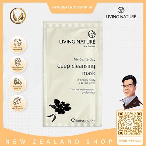 Mặt nạ đất sét làm sạch sâu Living Nature Deep Cleansing Mask gói lẻ