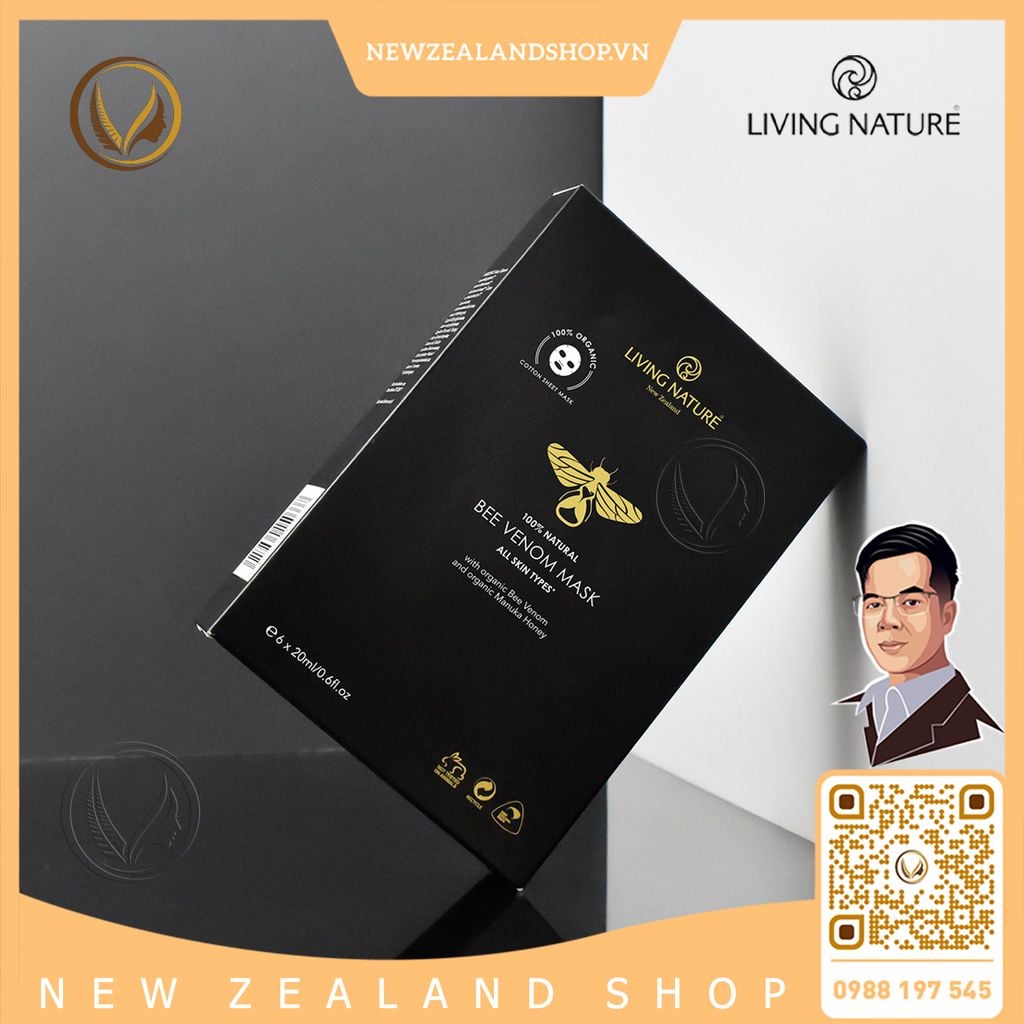 Mặt nạ dưỡng da chiết xuất nọc ong Living Nature Bee Venom Mask 6 gói