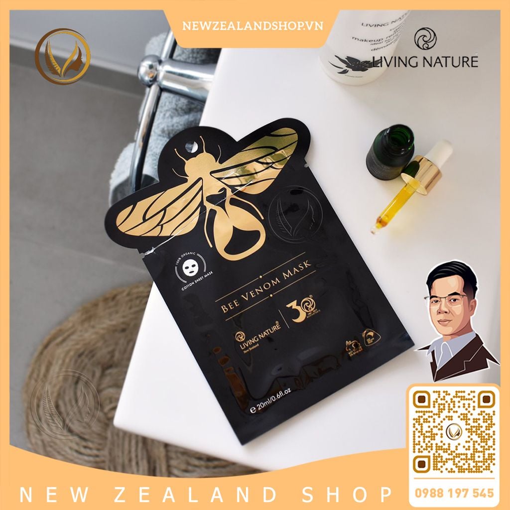 Mặt nạ dưỡng da chiết xuất nọc ong Living Nature Bee Venom Mask 6 gói