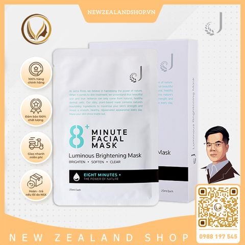 Mặt nạ làm trắng da 8 phút Jema Rose 8+ Luminous Whitening Mask 7 miếng x 25ml