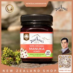 Mật ong Manuka hữu cơ MG650+ TranzAlpine 100% Organic Manuka Honey 250g