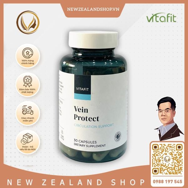 Viên uống giảm suy giãn tĩnh mạch và trĩ VitaFit Vein Protect (30 viên)