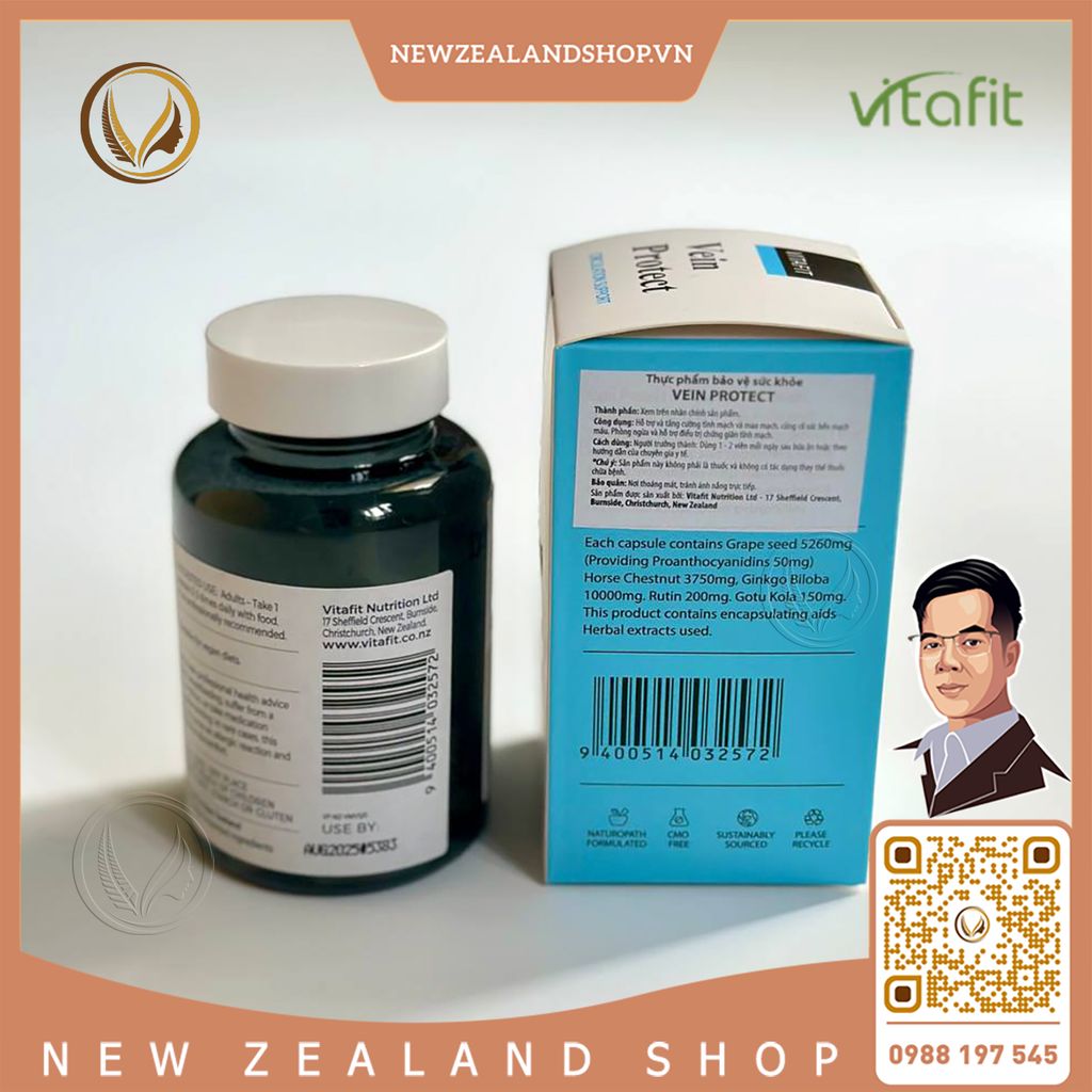 Viên uống giảm suy giãn tĩnh mạch và trĩ VitaFit Vein Protect 30 viên