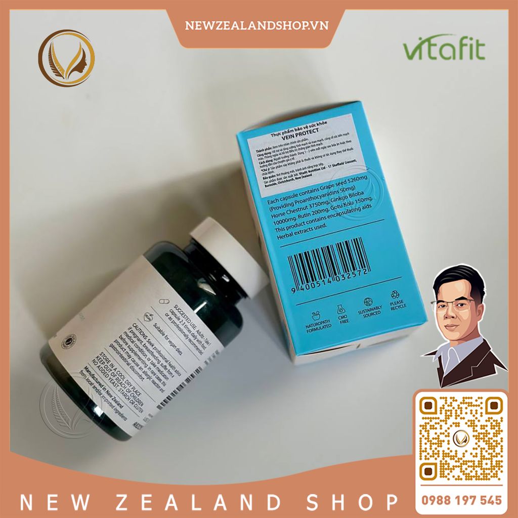 Viên uống giảm suy giãn tĩnh mạch và trĩ VitaFit Vein Protect 30 viên