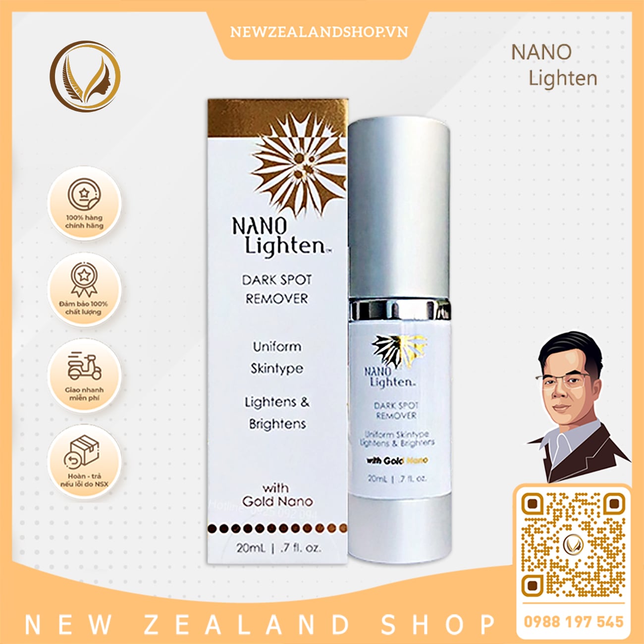 Serum đặc trị nám da, tàn nhang Nano Lighten Dark Spot Remover 20ml
