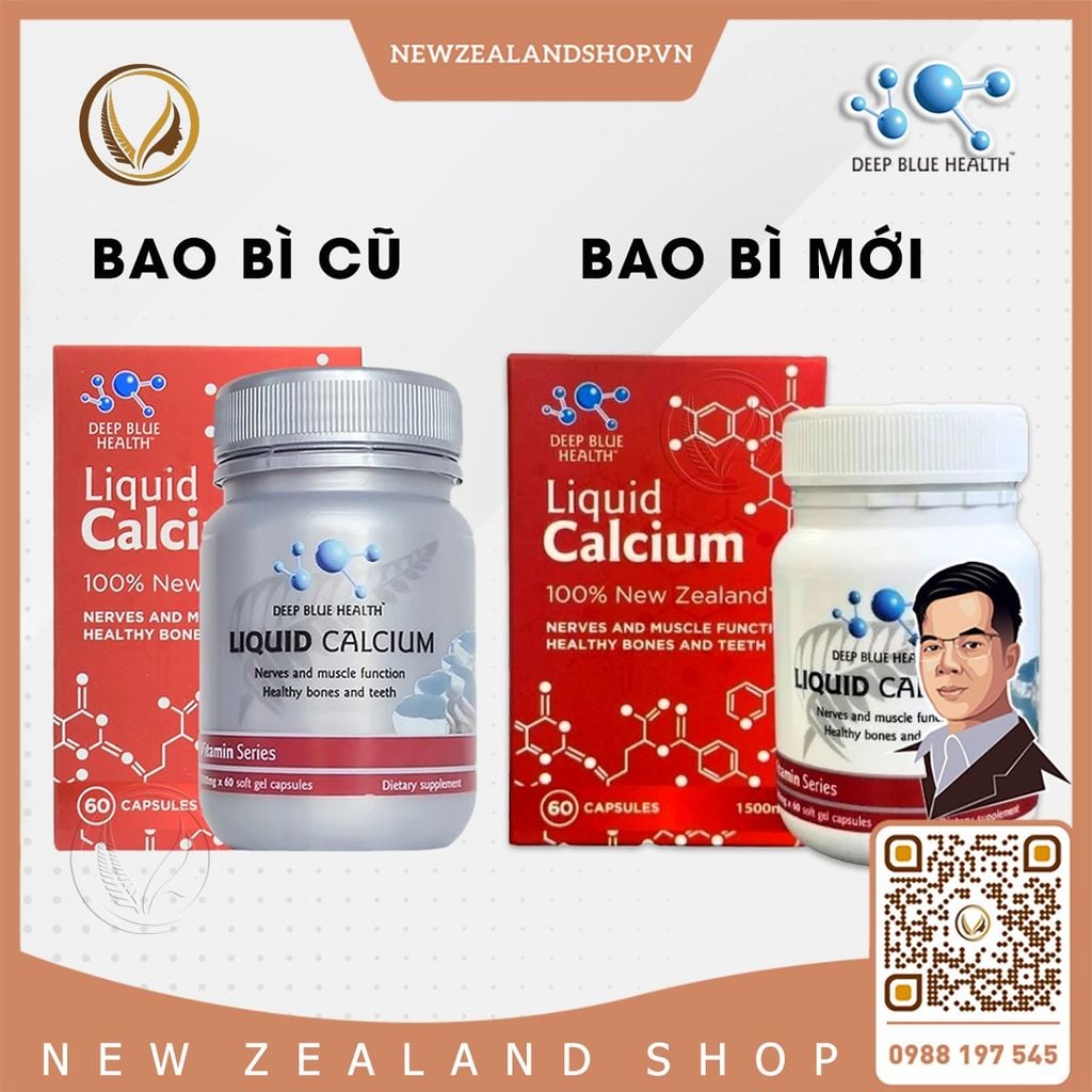 Viên uống bổ sung Canxi và Vitamin D Deep Blue Health Liquid Calcium 60 viên