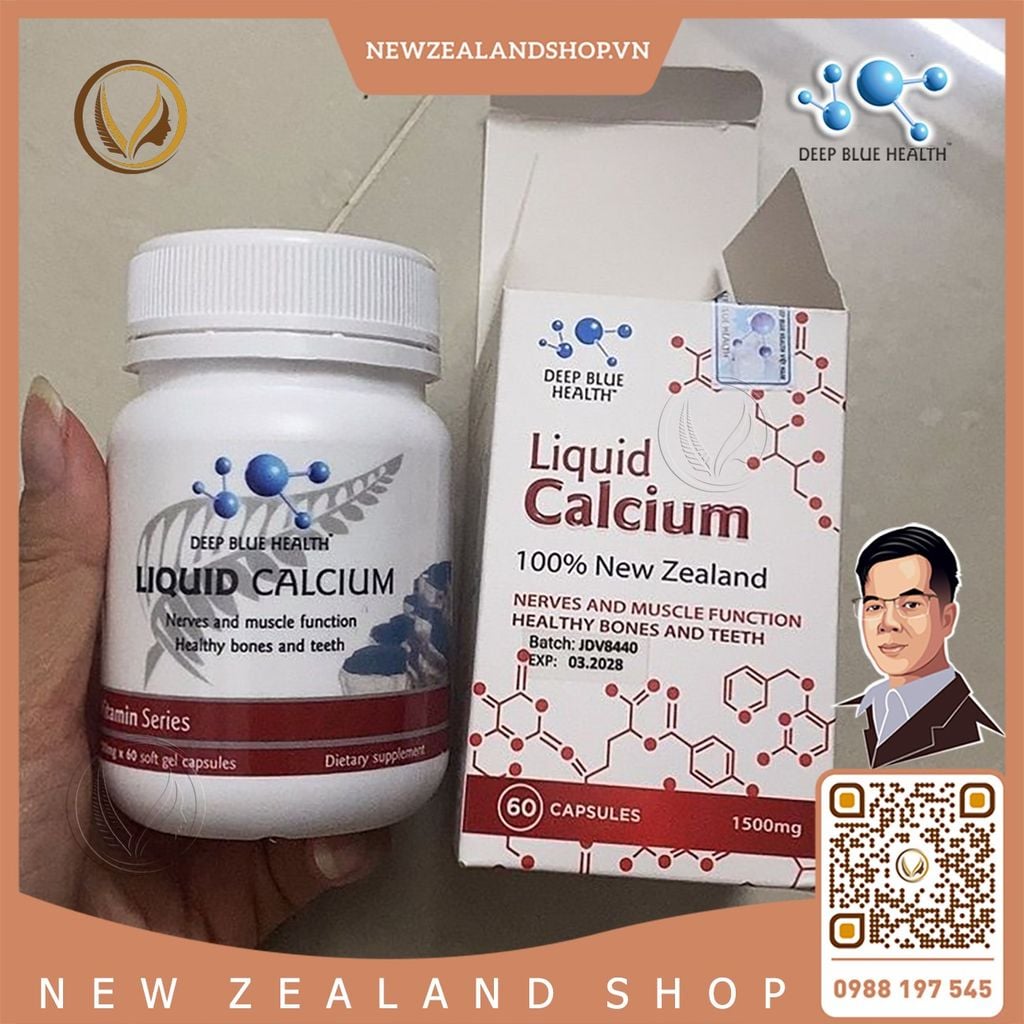 Viên uống bổ sung Canxi và Vitamin D Deep Blue Health Liquid Calcium 60 viên